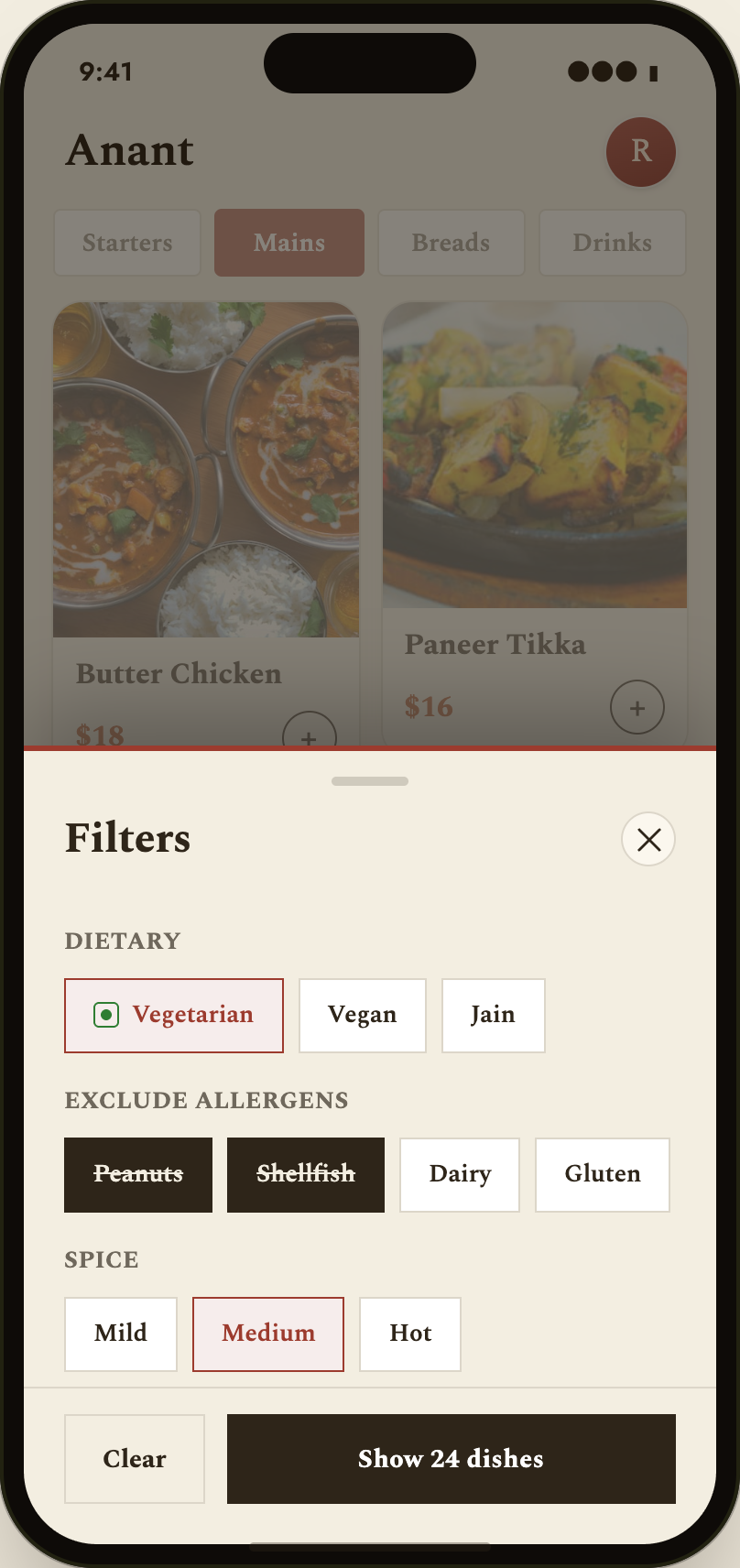Every guest’s diet, handled — app screenshot